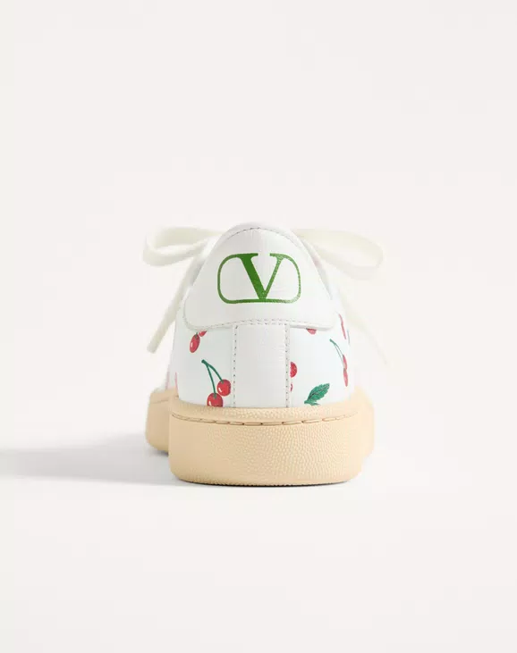 Valentino Royco Sneaker In Nappa Calfskin With Cherryfic Pattern - Image 2